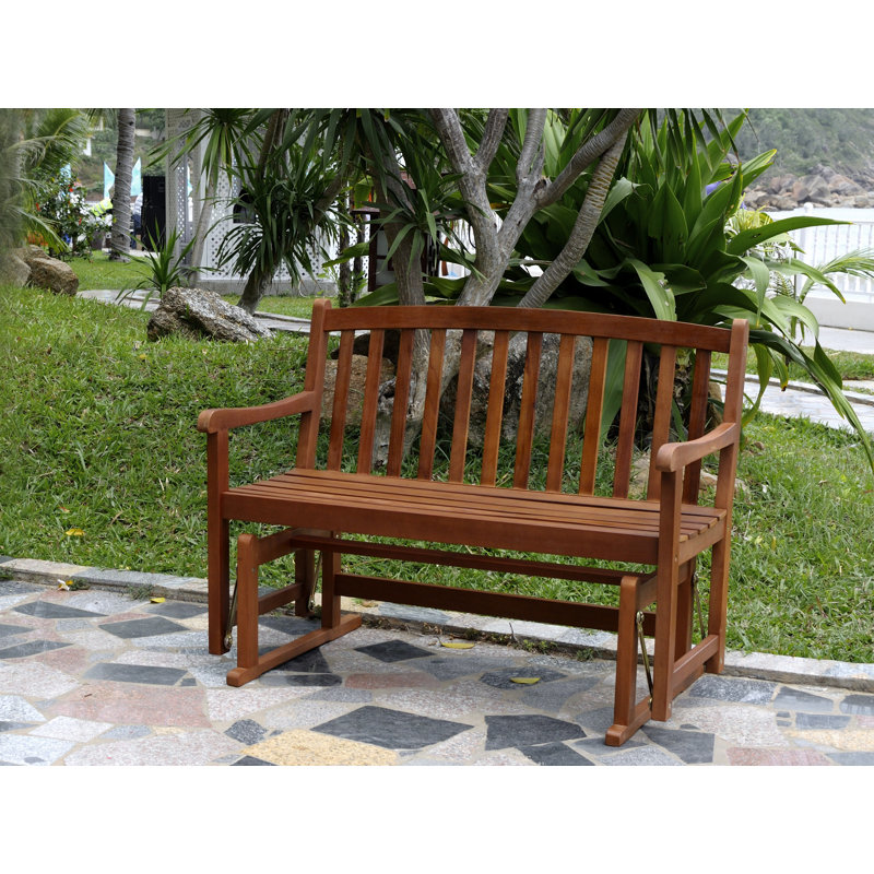 Charlton Home Worcester Glider Wood Garden Bench & Reviews | Wayfair